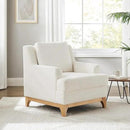 Oversized Accent Chair, Modern Boucle Armchair with Wood Legs, Modern Reading Chair with Thick Cushion, Comfy Chairs for Living Rooms, Bedrooms, Reading nooks and Apartments by CozyNest Decor