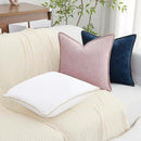 decorUhome Chenille Soft Throw Pillow Covers 22x22 Set of 2, Farmhouse Velvet Neutral Decorative Euro Pillow Covers with Stitched Edge for Couch Sofa Bed Home Decor, White by CozyNest Decor