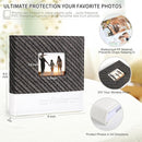 RECUTMS Photo Album 4x6 200 Photos with Writing Space, Photo Album with Memo, Leather Cover with Front Window, 200 Photos 4x6 Picture Album Book for Wedding Family Baby Travel Graduation (Black) by TinyTreasures Baby Boutique