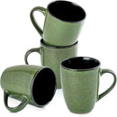 Ceramic Mugs 12oz,Large Ceramic Coffee Cups for Men, Women, Dad, Mom, Modern Coffee Mugs With Handle For Tea,Latte,Cappuccino,Cocoa. (green 4pack) by CozyNest Decor