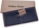 Solino Home Linen Navy Table Runner 72 Inches Long - 100% Pure Linen 14 x 72 Inch Table Runner for Dining, Fall, Autumn, Thanksgiving - Fete by CozyNest Decor