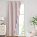 Vision Home Soft Pink Pinch Pleated Full Blackout Curtains Linen Blended Room Darkening Window Curtains 120 inch for Living Room Bedroom Thermal Insulated Pinch Pleat Drapes with Hooks 60" Wx120 Lx1 by CozyNest Decor