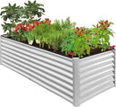 Best Choice Products 8x4x2ft Outdoor Metal Raised Garden Bed, Deep Root Planter Box for Vegetables, Flowers, Herbs, and Succulents w/ 478 Gallon Capacity - Galvanized by GreenHaven Gardens