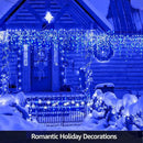 Solar Christmas Lights Outdoor Waterproof Christmas Decorations Curtain Lights 320LED 29.5ft 60 Drops, Solar Powered Rechargeable Fairy Lights for Party, Wedding, Home Decorations(Blue) by GreenHaven Gardens