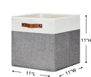 HNZIGE Set of 4, Foldable Storage Cube Bin Baskets, Fabric 11x11 Cube Storage Bins for Storage with Handles, Shelf Bins for Cube Home Toy Nursery Closet(White Gray) by TinyTreasures Baby Boutique