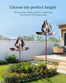 Wind Spinners Outdoor - Large Tulip Metal Wind Spinners with Stake, Garden Windmill Yard Spinner Lawn Decor (24" W x 75" H) by CozyNest Decor