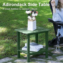 Outdoor Side Table - 2-Tier Storage All Weather Outdoor End Table for Patio - HDPE Morden Easy Maintenance Adirondack Side Table for Pool Porch Balcony Garden Lawn Backyard Outside Indoor by GreenHaven Gardens