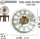 The Gears Clock 36'' Inch Real Moving Gear Wall Clock Vintage Industrial Oversized Rustic Farmhouse (White Farmhouse) by CozyNest Decor