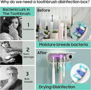 BlueBark UV Toothbrush Holders for Bathrooms, Air DryingHolder Smart Home Bathroom Accessories, Timer Function & 5 Toothbrush Slots, Toothbrush Holder Wall Mounted with Replaceable Slot by CozyNest Decor