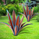 TOMBABY Enlarge Thickened Wind Resistant Iron Agave Metal Plant Country Garden Sculpture Statue Outdoor Decoration Agave Metal Plant Courtyard Garden Lawn Ornament Gift (2, 12 Leaves Blue) by CozyNest Decor