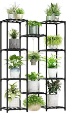 Bamworld Black Plant Stand Indoor Bamboo Hanging Plants Shelf for Multiple Plants Tall Large Holder for Living Room, Patio, Balcony, Garden by GreenHaven Gardens