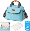 Breastmilk Cooler Bag with Ice Pack Fits 6 Baby Bottles up to 9 Ounce, Wearable Breast Pumps Cooler Bag for Nursing Mom Daycare, Work, Travel- Aqua by TinyTreasures Baby Boutique