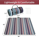 HX&OD Outdoor Picnic Blanket Extra Large, 80''*60'' Waterproof Picnic Mat with Stakes Foldable Camping Blanket Portable with Carry Strap for Beach Mat (Green& White, 80''*60'') by TinyTreasures Baby Boutique