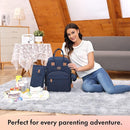 Dikaslon Diaper Bag Backpack with Portable Changing Pad, Pacifier Case and Stroller Straps, Large Unisex Baby Bags for Boys Girls, Multipurpose Travel Back Pack Moms Dads, Navy Blue by TinyTreasures Baby Boutique