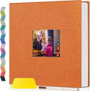 popotop Photo Album Self Adhesive with Picture Display Window,60 Pages DIY Scrapbooking Supplies Kit for 4x6 8x10 Picture,Linen Cover Memory Book for Baby Wedding, with Scraper and Metallic Pen by TinyTreasures Baby Boutique