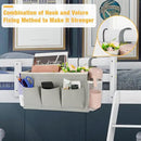 Bedside Caddy Organizer with Fixed Straps & Water Bottle Holder for Home, College Dorm, Bunk Bed, Hospital & Crib Bed Rails (2 pcs, Grey) by CozyNest Decor