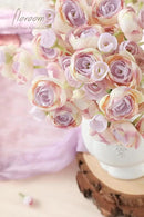 Floroom Ranunculus Artificial Flowers 18 Pcs Lilac Faux Silk Mini Ranunculus Bulk Fake Wedding Filler Flowers for DIY Bouquets, Centerpieces, Bridal Shower Decorations & Arrangements by CozyNest Decor