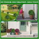 Artificial Topiary Tree with Eucalyptus, Set of 2 Artificial Shrub Bushes with Ground Spike, Fake Evergreen Tree for Porch, Artificial Plants for Outdoor Planters Indoor UV Resistant by CozyNest Decor
