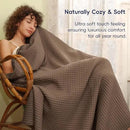 PHF Ultra Soft Waffle Weave Blanket King Size Cocoa Brown（104"x 90"）- Washed Lightweight Breathable Cozy Woven Blanket for Bed - Aesthetic Decor for Couch Bedding Sofa Home Car by CozyNest Decor