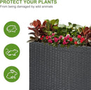 LEWIS&WAYNE Tall Planters for Outdoor Plants Handmade Wicker Large Rectangular Block Planter Box with Removable Liners Modern Planter for Indoor Outdoor Patio Deck - Black by GreenHaven Gardens