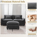 URRED Modular Sectional Sofa Comfy Cloud Couch, Modern Velvet Sofa Sleeper Deep Seat Couches with Ottoman/Pillows for Living Room (Dark Gray, 82.6''- L Shape) by CozyNest Decor