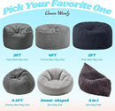 Hobestluk 3 in 1 Bean Bag Chair Giant Bean Bag Chairs for Adults with Bubble Cover Convertible Bean Bag Floor Cushion with Machine Washable Cover for Living Room (Bubble Dark Grey) by CozyNest Decor