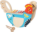 Manhattan Toy Musical Chicken Wooden Instrument for Toddlers with Xylophone, Drumsticks, Cymbal and Maraca,Blue by TinyTreasures Baby Boutique