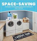 TidyFriend Laundry Detergent Holder with Laundry Room Rug Runner, Detergent Stand for Spill Protection, Non-Slip Runner Mat, and Stylish Room Organizer for Home & Laundry Spaces by CozyNest Decor