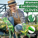 HANDLANDY Women Gardening Gloves, Thorn Proof Breathable Ladies Rose Pruning Long Gauntlet Floral Print Garden Yard Gloves, Gift for Gardeners (Green, L) by GreenHaven Gardens