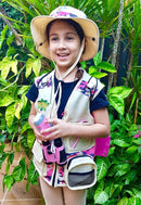 Bug Hunting Kit, Pink Safari Vest, Hat, Binoculars, Lg. Butterfly Net, Bug Container, Whistle, Flashlight, Magnifier, Thermostat, Compass, Age 3+ by TinyTreasures Baby Boutique