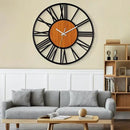 LEIKE 32" Oversized Large Wall Clocks,Silent,Non Ticking,Battery Operated Modern Round Big Wood Decorative Metal Wall Clock for Living Room, Bedroom,Kitchen,Farmhouse,Office Decor - Black,32 Inch by CozyNest Decor