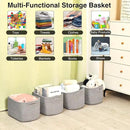 Small Storage Baskets for Shelves Organizing, Woven Cotton Rope Baskets for Storage, Book Basket, Decorative Shelf Basket, 12.5"Lx9.1''Wx7.9''H (4 Packs) Grey by CozyNest Decor