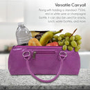 Wine Clutch Bag (Thermal Insulated) Trendy Women’s Carry Tote | Holds Red & White 750mL Bottles | Trendy Fashion | Incl. Portable Waiter-Style Corkscrew (Lavender Burmese) by TinyTreasures Baby Boutique