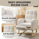 NIOIIKIT Nursery Rocking Chair, Corduroy Upholstered Rocking Chair with Adjustable Footrest, Tufted Rocker Chair with Side Pocket, Glider Rocker for Living Room, Bedroom (Cream Retro) by TinyTreasures Baby Boutique