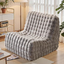 Modern Bean Bag Chair, Large Bean Bag Couch for Adults with Memory Foam Filled, Soft Faux Bunny Fur Lazy Chair for Living Room Bedroom Dorm Apartment, No Assembly Required, Grey by TinyTreasures Baby Boutique