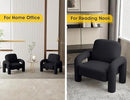 Modern Sherpa Accent Chair, Teddy Upholstered Arm Single Sofa, Cozy Fluffy Reading Chair for Living Room, Bedrooms, Corner (Black) by CozyNest Decor