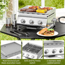 3-Burner Stainless Steel 2-in-1 Tabletop Grill and Griddle Combo, 24,000 BTU Portable Flat Top Propane Gas Grill for Commercial BBQ, Outdoor Cooking, Camping, Tailgates & Backyard by GreenHaven Gardens
