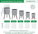D'vine Dev 8 Inch Planter Pot with Stand, Mid-Century Tall Plant Pot with Legs for Indoor Plants, Small, White/Grey, 88-L-A-7 by GreenHaven Gardens