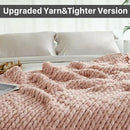 Esterra Chunky Knit Throw Blanket Newly Upgraded Heavy Tighter Version, Handmade Chenille Throw Super Soft, Thick Yarn Cable Knit Crochet Throw Blanket for Couch Bed Sofa, 50" x60, Coral Pink by CozyNest Decor