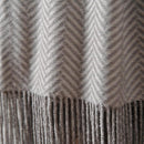 CUDDLE DREAMS Silk Throw Blanket with Hand-Knotted Fringe, Natural, Soft & Breathable (Herringbone Gray) by CozyNest Decor