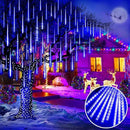 KNONEW Meteor Shower Lights 15 Inch 24 Tubes 672 LED Christmas String Plug-in Outdoor Waterproof Falling Rain for Wedding Party Garden Holiday Tree Decorations (Blue) by GreenHaven Gardens