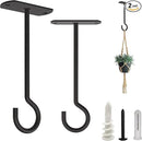 NACETURE Plant Ceiling Hooks Hanging Basket 2 Pack - Hanging Plant Hooks Indoor Wall Hanger for Decorative Home, Kitchen, Wreath Hangers for Fall Porch Decor (5" Black 2 Pack) by GreenHaven Gardens