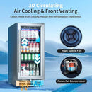 15 Inch Beverage Refrigerator Under Counter - 126 Cans Beverage Fridge with Glass Door for Beer Wine Soda - Built-in or Freestanding Wine Cooler with Safety Lock for Home Kitchen Bar by CozyNest Decor