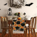 Halloween Table Runner Black Cat Pumpkins Seasonal Kitchen Dining Table Home Outdoor Party Decorations 13x108 Inch by CozyNest Decor