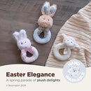 Bearington Collection Baby Lil' Bunny, 5.5 in Plush Bunny Rabbit Stuffed Animal, Soft Baby Rattles and Plush Rings Gift - Newborn Toy by TinyTreasures Baby Boutique