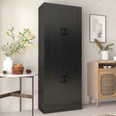 Black Kitchen Pantry, 71" Tall Cabinet with Doors, Hutch with Storage for Dining Room by CozyNest Decor