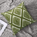 Alysheer Embroidered Decorative Throw Pillow Covers 18x18 inches Set of 2 Pieces, Boho Geometric Modern Chic Classic Pattern Cotton Cushion Cases for Sofa Couch Bed Living Room(Olive Green) by CozyNest Decor