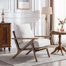 Wahson Set of 2 Mid Century Chair, Upholstered Accent Armchairs, with Wood Frame and Linen Cushions, Leisure Slipper Chair for Living Room/Bedroom, Cream by CozyNest Decor