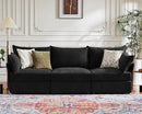 102.6" Modular Sectional Sofa, Oversized 3-Seater Couch with Removable Black Chenille Fabric Cover, Deep Seat & High Backrest for Living Room, Office & Apartment by CozyNest Decor