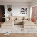 JACH U Shaped Sectional Couches, Cloud Sectional Couch with Deep Seat, 119" Down Filled Modular Sofa with Chaise, Covers Removeable & Washable, Sofas Furniture for Living Room, Khaki by CozyNest Decor